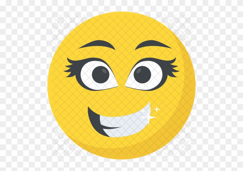 Long Lashes Emoji Icon - Cute Emoji With Eyelashes #845159