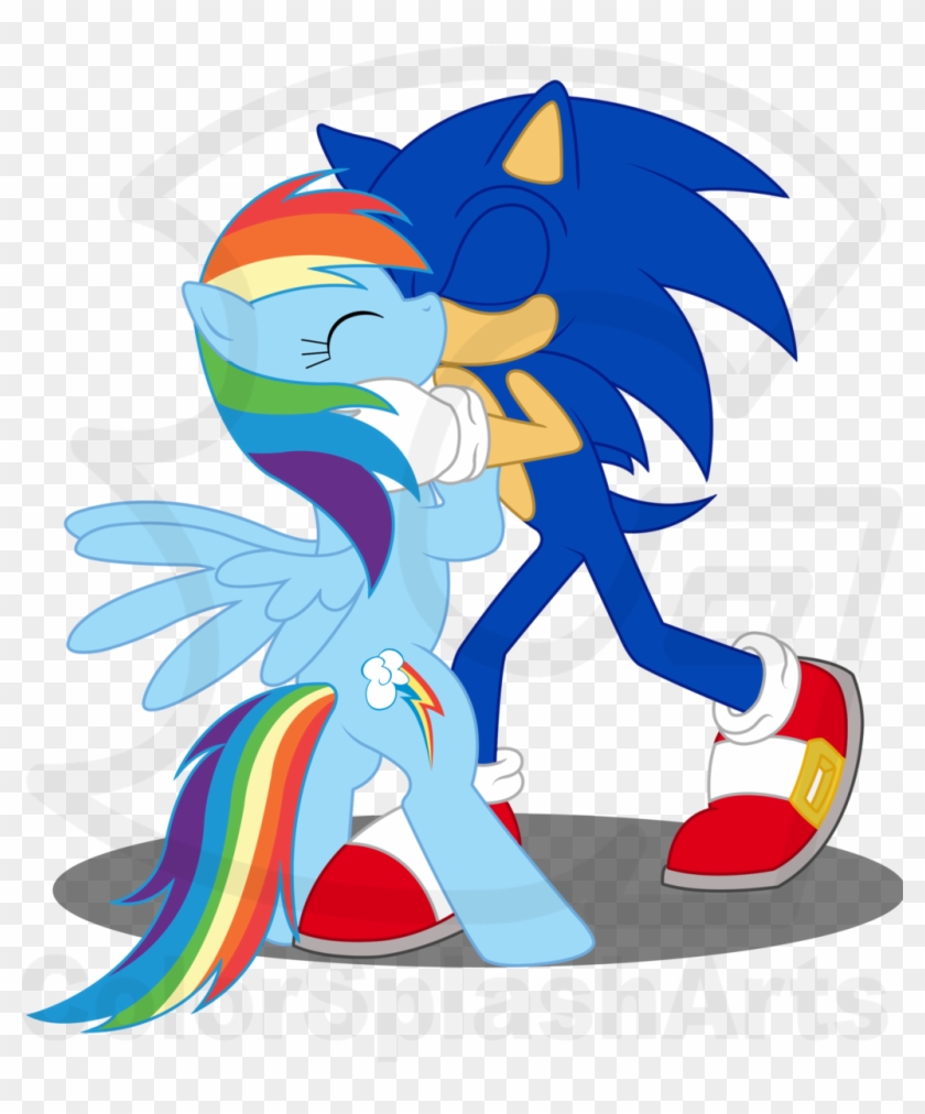 Please Note, Before Anyone Who Doesn't Like This Couple - Sonic And Rainbow Dash Kiss #845282