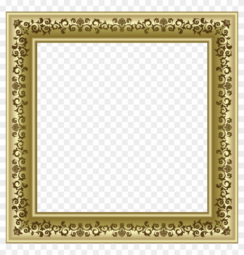 Gold Photo Frame Png With Brown Ornaments - Golden Frames Psd Files Free Download #845597
