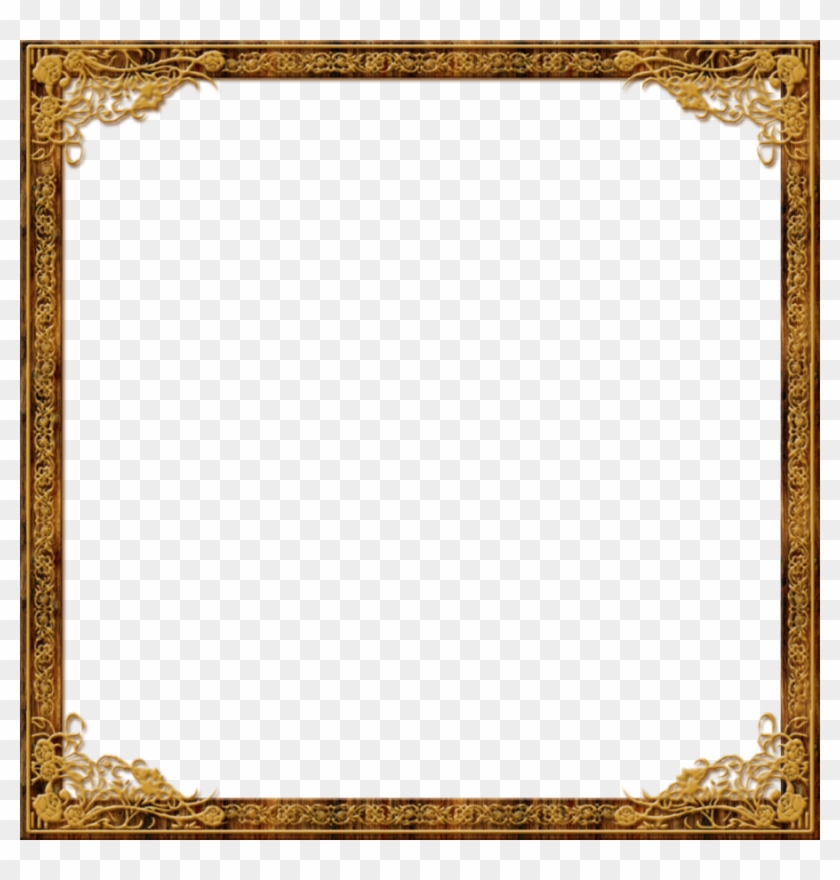 Gold Frame Borders Roses - Gold Frame Border Square #845599