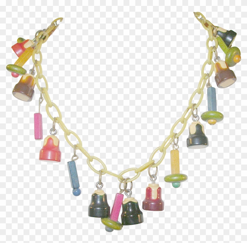 Vintage Bakelite Wood Match Necklace Match Necklace - Chain #845741