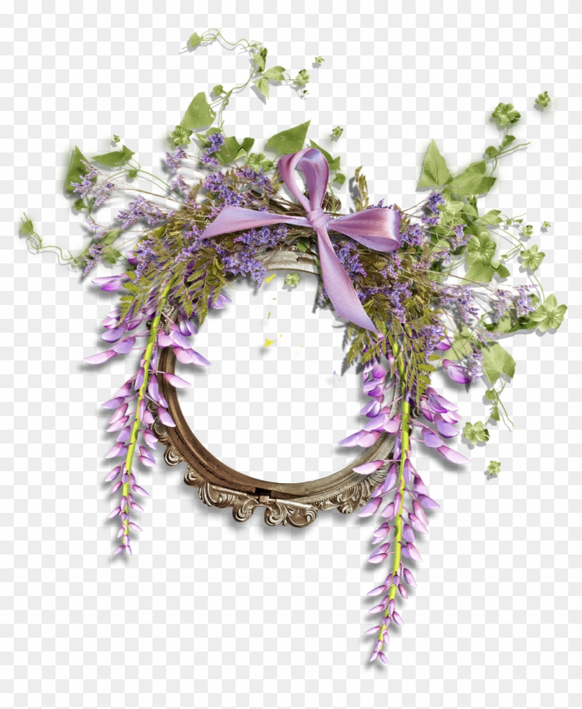 Wreath Flower Picture Frames Violet Clip Art - Clip Art #845839