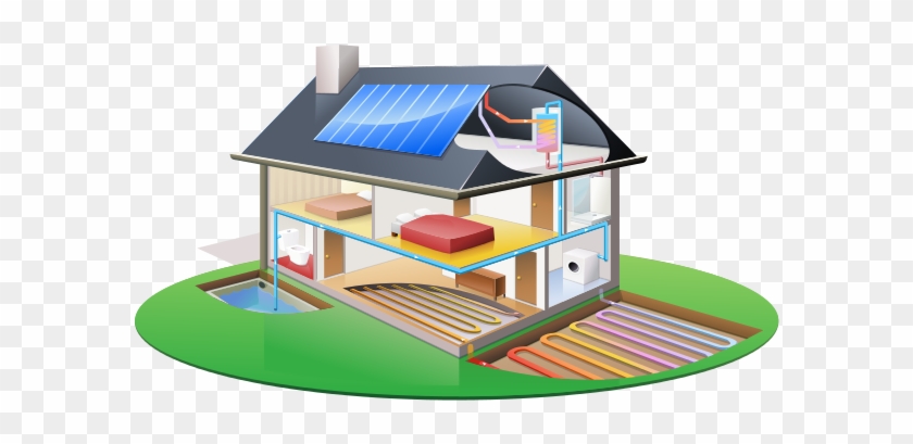 Energy Clipart Solar Water Heater - Maison Ecologique Panneau Solaire #845992