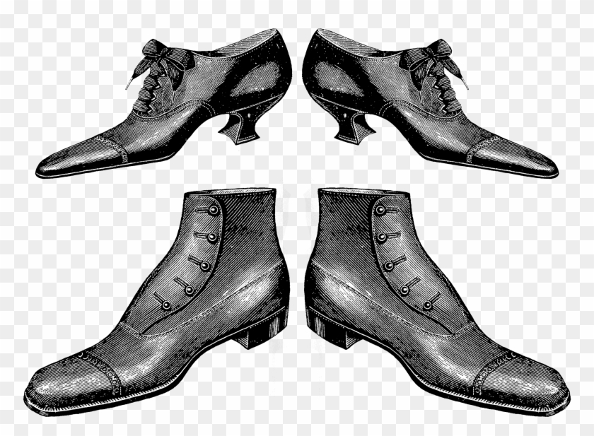 2787 Shoes Man Woman Victorian Era Free Vintage Clip - Reading Glasses Cleaning Cloth Featuring Images Of #846019