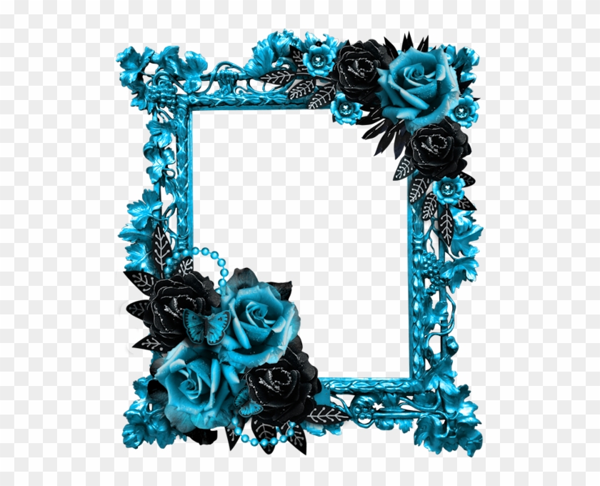 Frames, Frame, Rahmen, Quadro, Png - Blue Rose Frame Png #846139