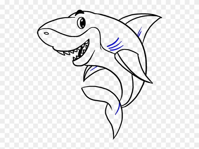 How To Draw A Cartoon Shark Easy Step By Step Drawing - Drawing Of A Cartoon Shark #846207