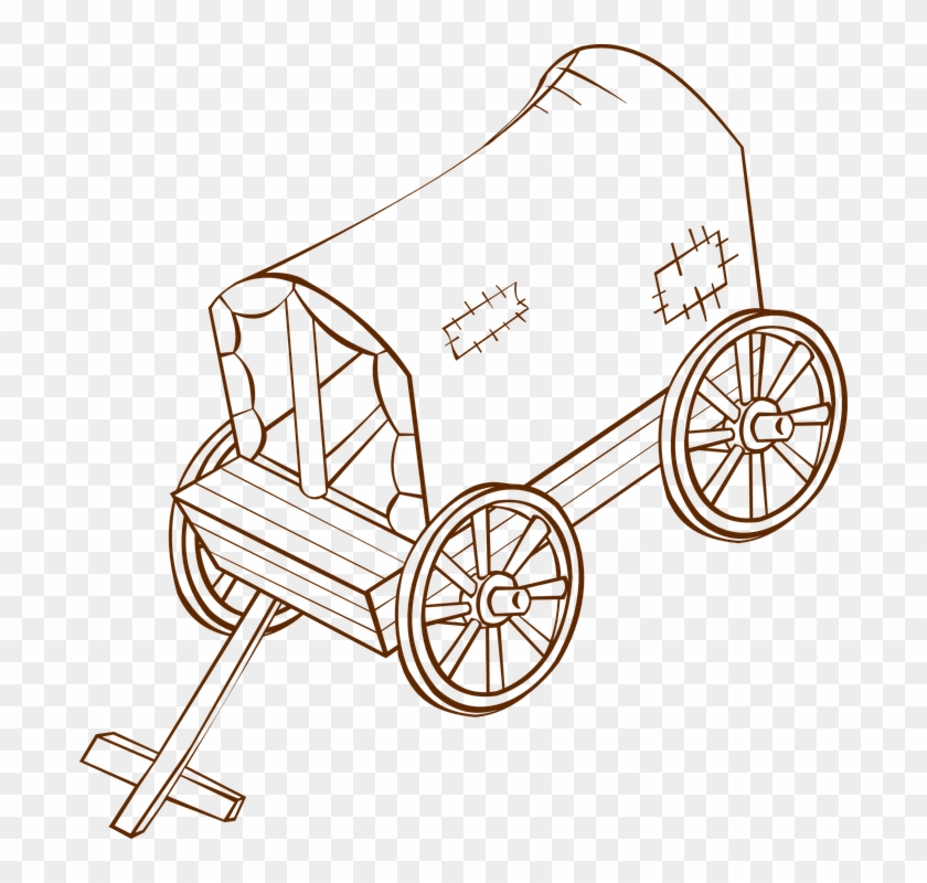 Pioneer Clipart Wood Cart - Caravan Clip Art #846332