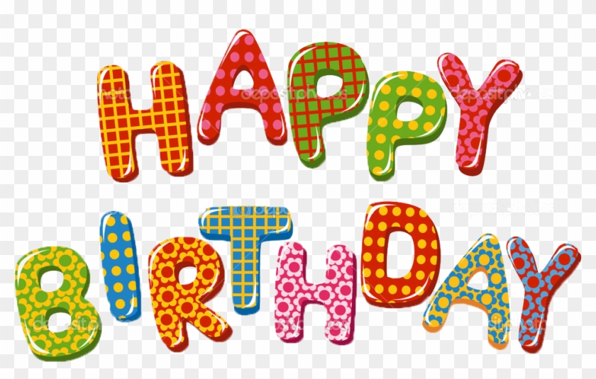 ภาพการ์ตูนไฟล์ Png ข้อความ Happy Birthday - Happy Birthday Lettering Font #846624