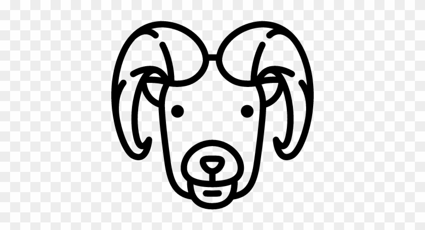 Male Sheep Head Vector - Male Sheep Icon #846656