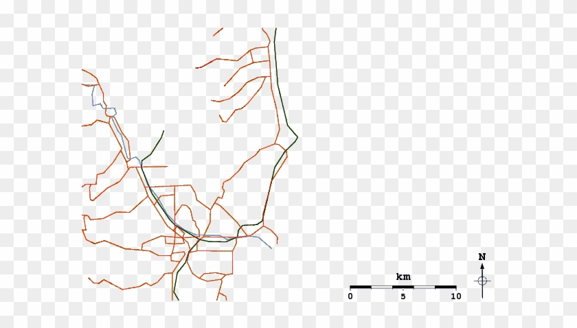 Roads And Rivers Around Shag Beach - Map #846985