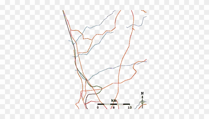 Roads And Rivers Around Torrey Pines State Beach - Map #846995