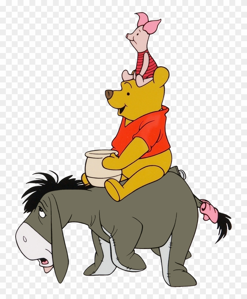 Winnie The Pooh Group Clipart - Winnie The Pooh Riding Eeyore #847366
