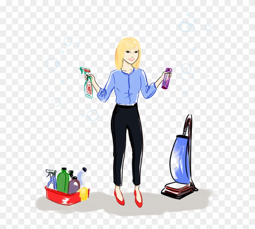 Interior Window Washing - Cartoon #847395