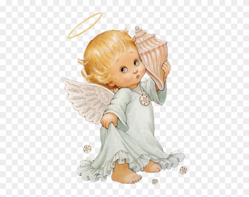 Cute Little Angel With Shell - Angel Clipart #847509