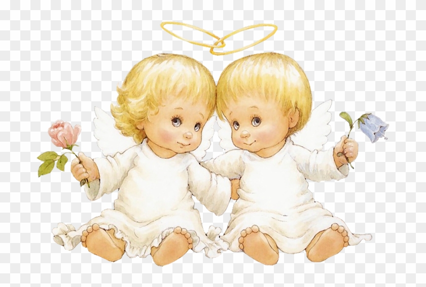 Two Baby Angels With Flowers Free Clipart By Joeatta78 - Baby Angels #847551