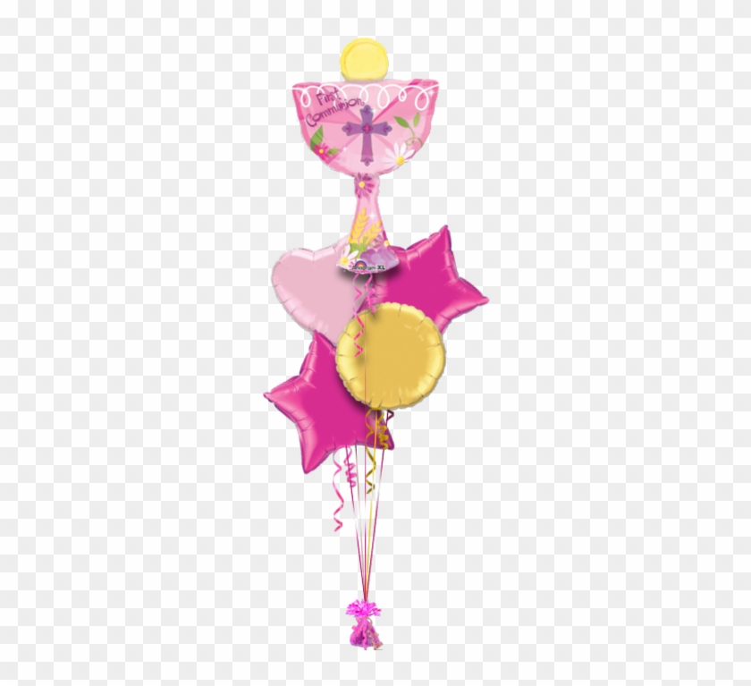 1st Communion Pink Chalice Religious Balloon - 31" 1st Communion Pink Chalice Supershape Foil Balloon #847628