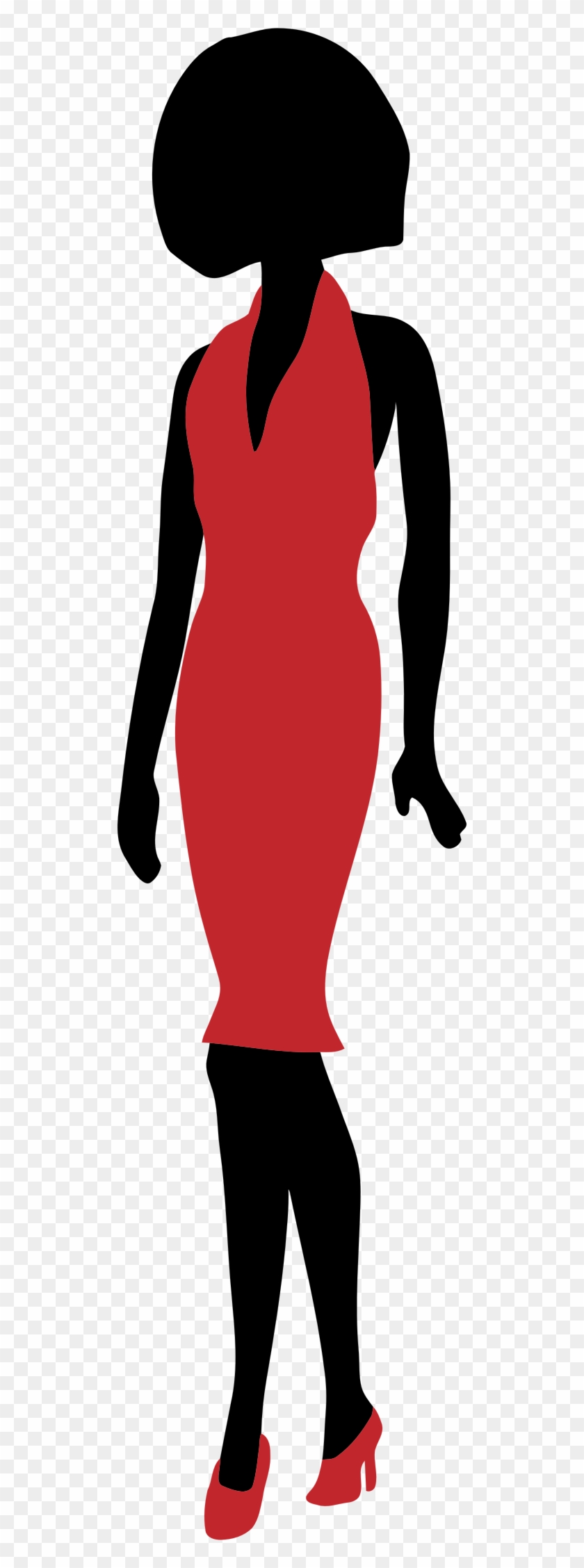 Clipart - Woman Red Dress Silhouette #847694