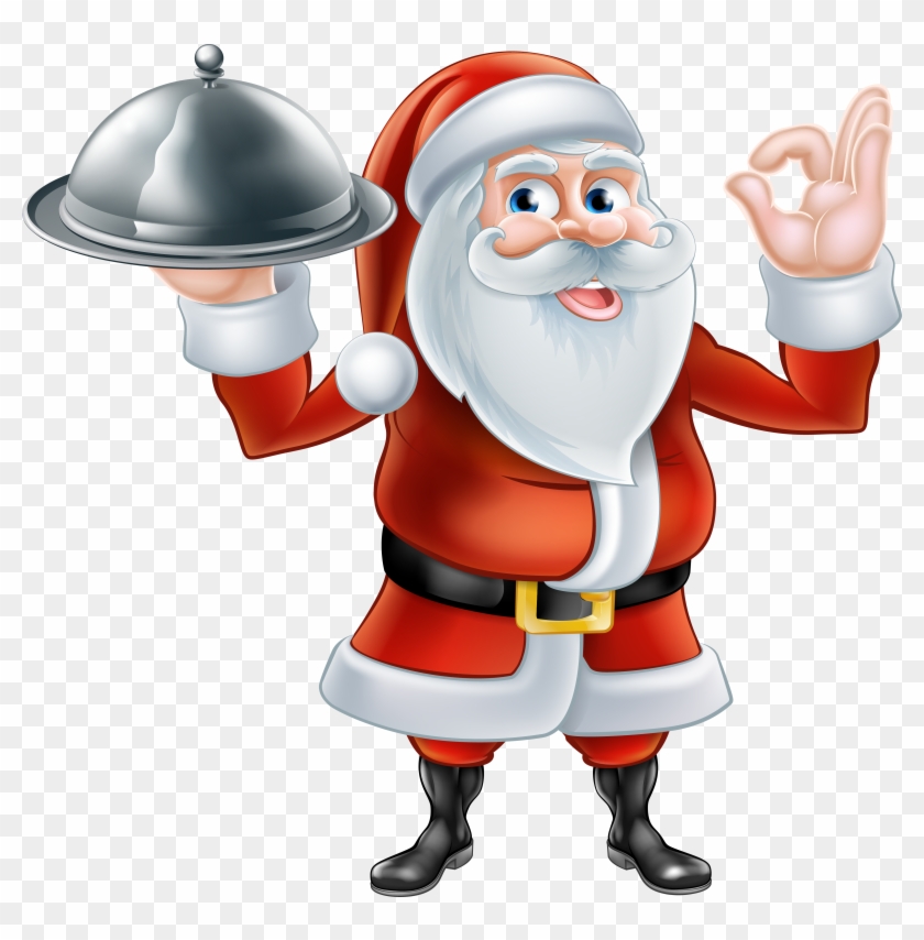 Santa Claus Food Christmas Dinner Chef - Christmas Images In Cartoon - Free  Transparent PNG Clipart Images Download