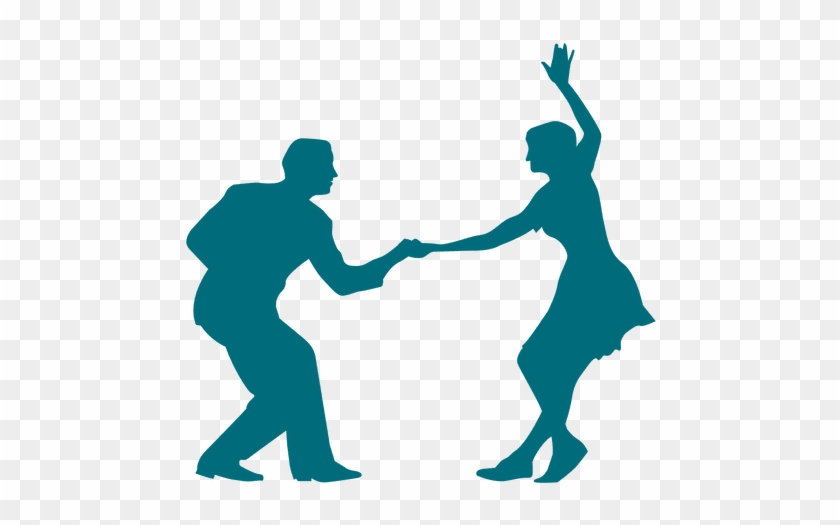 Swing Dance Couple Silhouette - Couple Silhouette Painting Png #847822