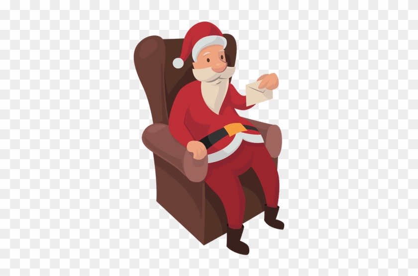 Santa Receiving Letter Cartoon Transparent Png - Letter #847850
