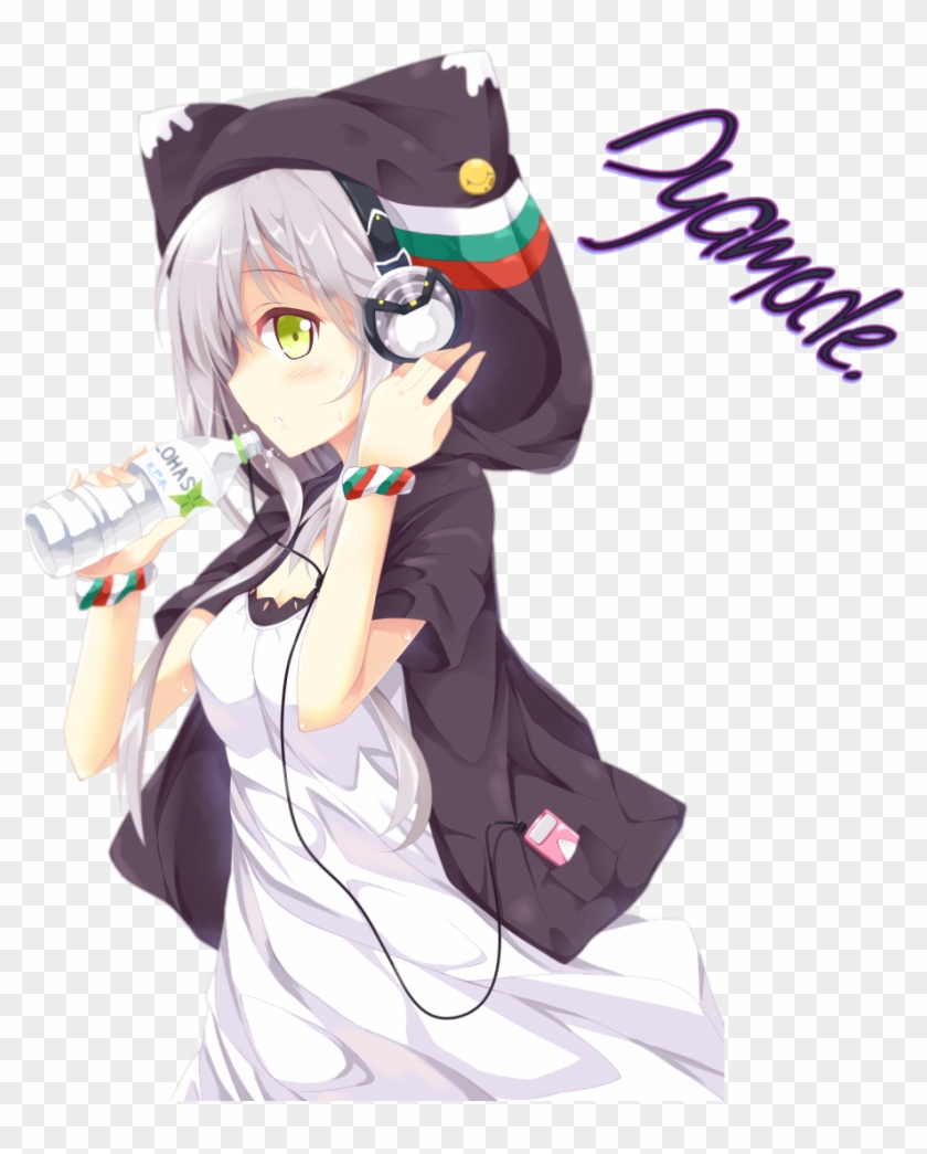 Dyamode 118 1 Headphones3,render - Anime Girl With Hoodie #847867