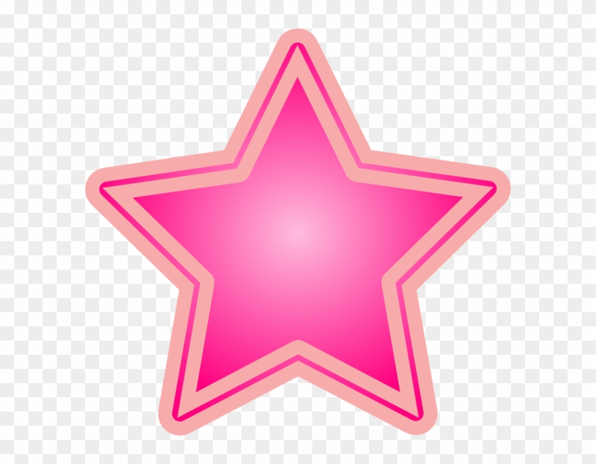 Pink Star Clip Art At Clker - Drawing #848001