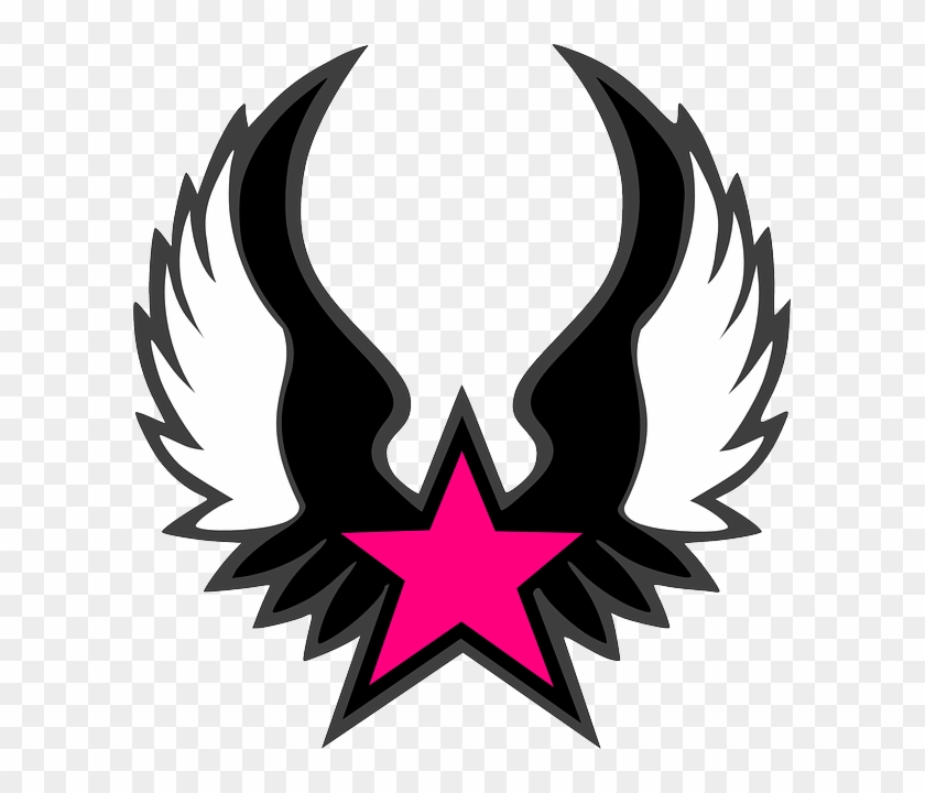 Wings Star, Pink, Wings - Wing Shield Logo Png #848072