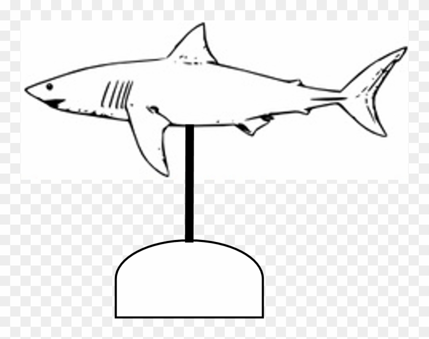 Shark Weather Vane Saw Pattern - Great White Shark In Black And White #848119