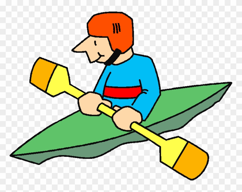 Kayak Clipart Animated - Canoeing Cartoon #848164