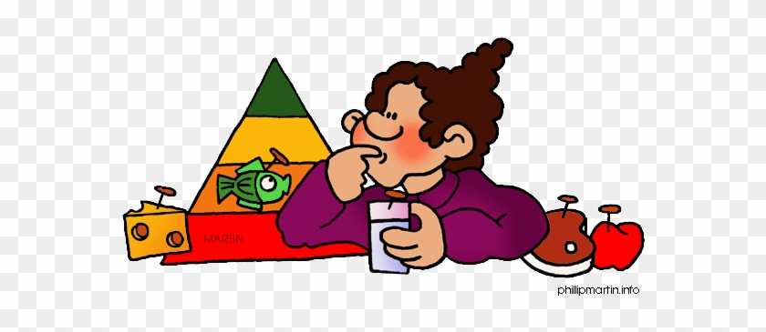 Free Students Reading Clip Art By Phillip Martin - Food Pyramid Clip Art #848222