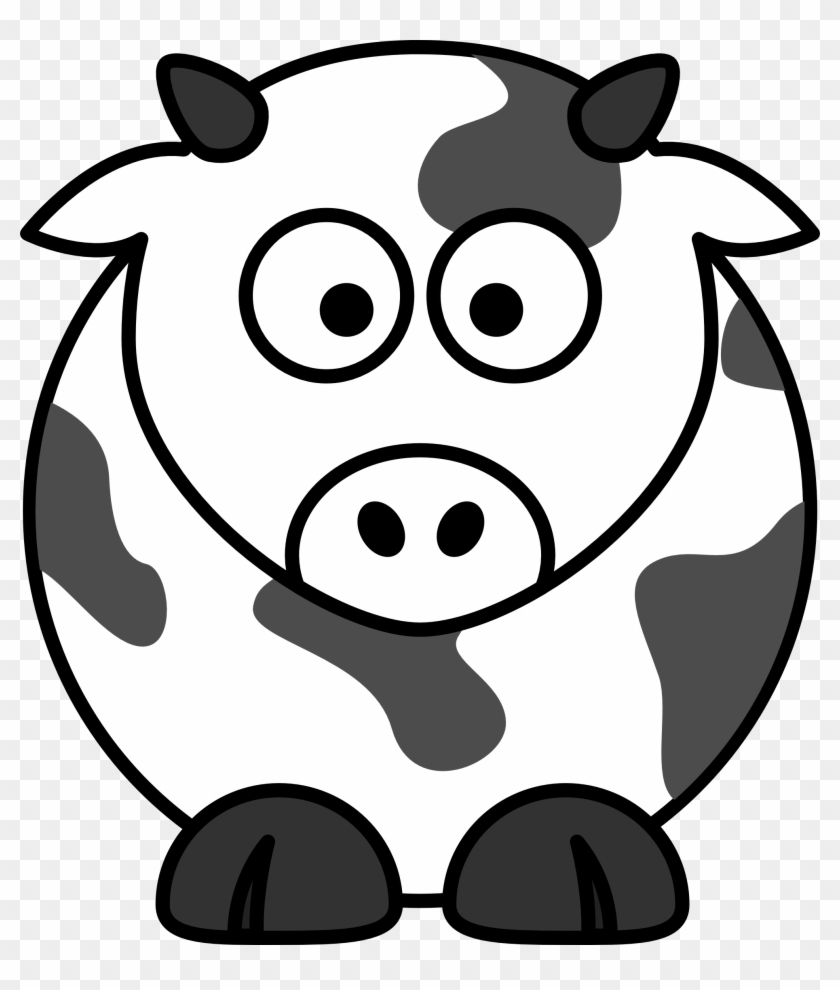Net Clip Art Cow Black White Line Super Duper Svg - Draw Cartoon Cow #848243