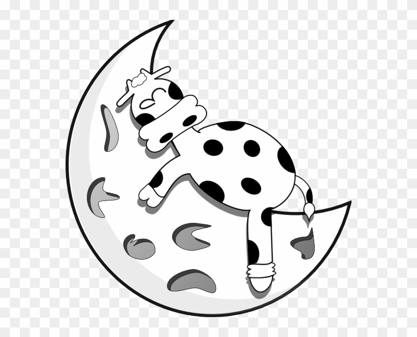 Cow Sleeping On The Moon Svg Clip Arts Download - Cow On The Moon #848292