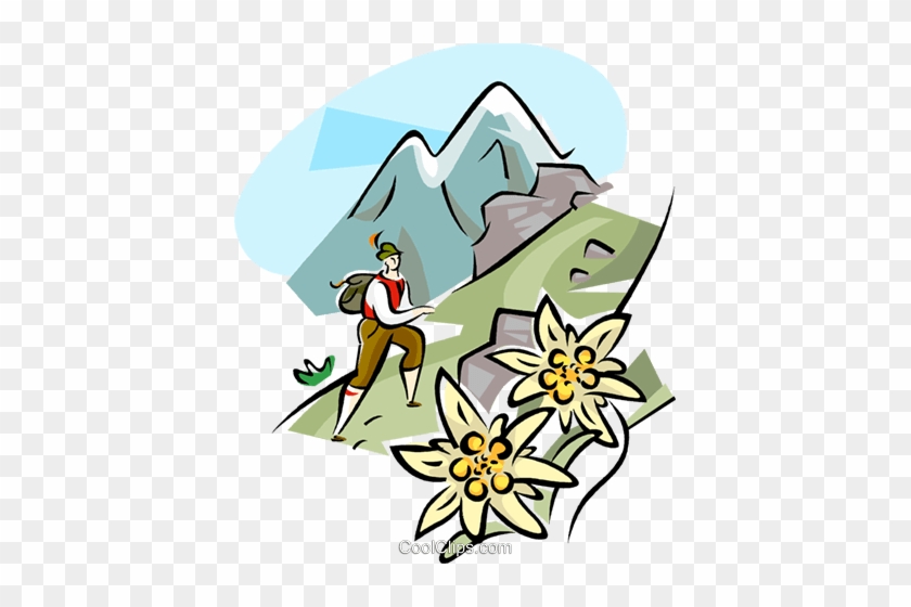 Hiking In The Alps Royalty Free Vector Clip Art Illustration - Alps Clip Art #848364