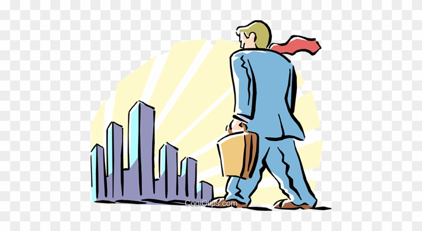 Man Walking To Work Royalty Free Vector Clip Art Illustration - Ambitions Clipart #848368