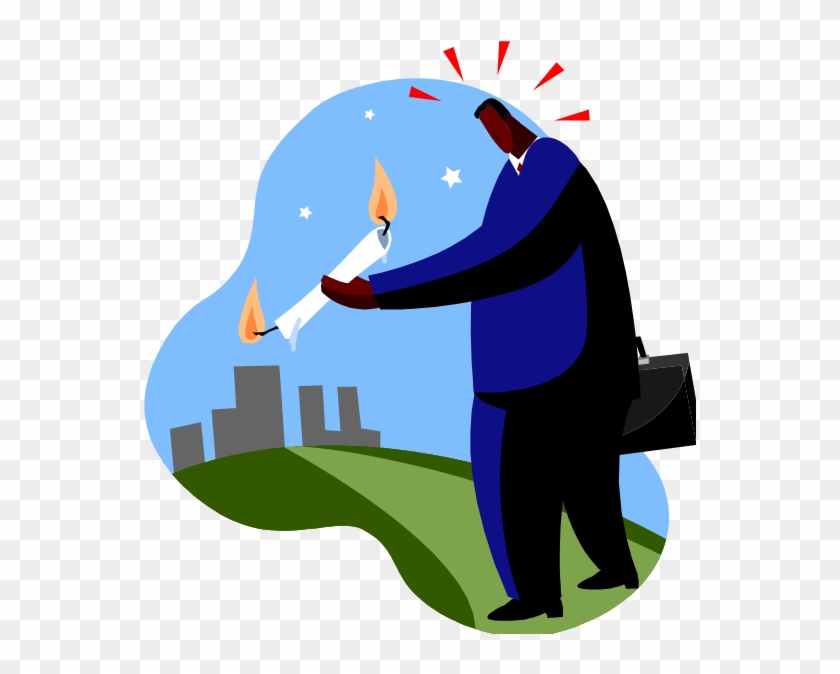 Graphic Showing Man Carrying Candle Which Is Burning - At Both Ends #848479