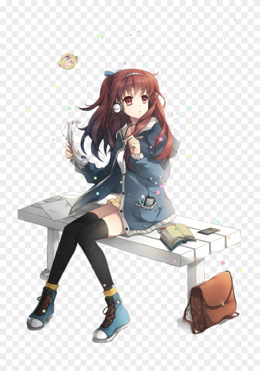 Anime Girl With Notebook #848576