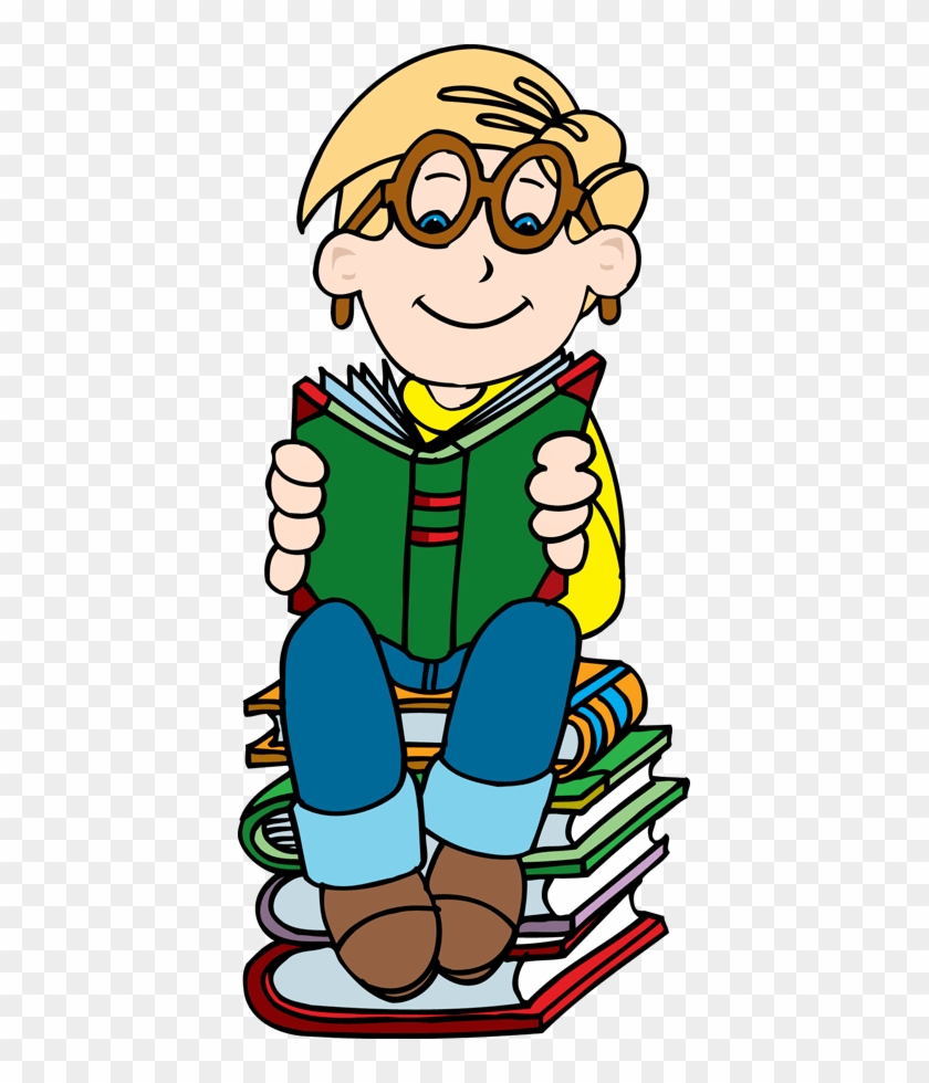 Girl Reading Clipart - Clipart Boy With Books #848664