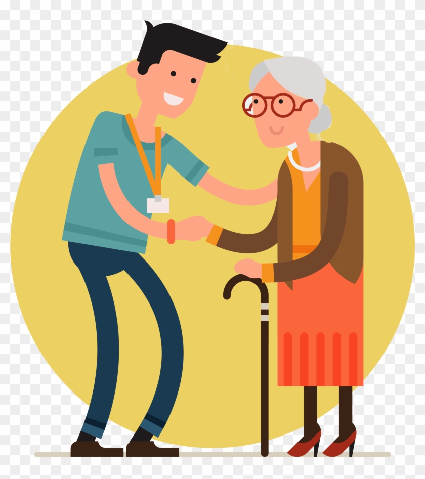 Home Care Workers - Volunteer Elderly Cartoon #849173