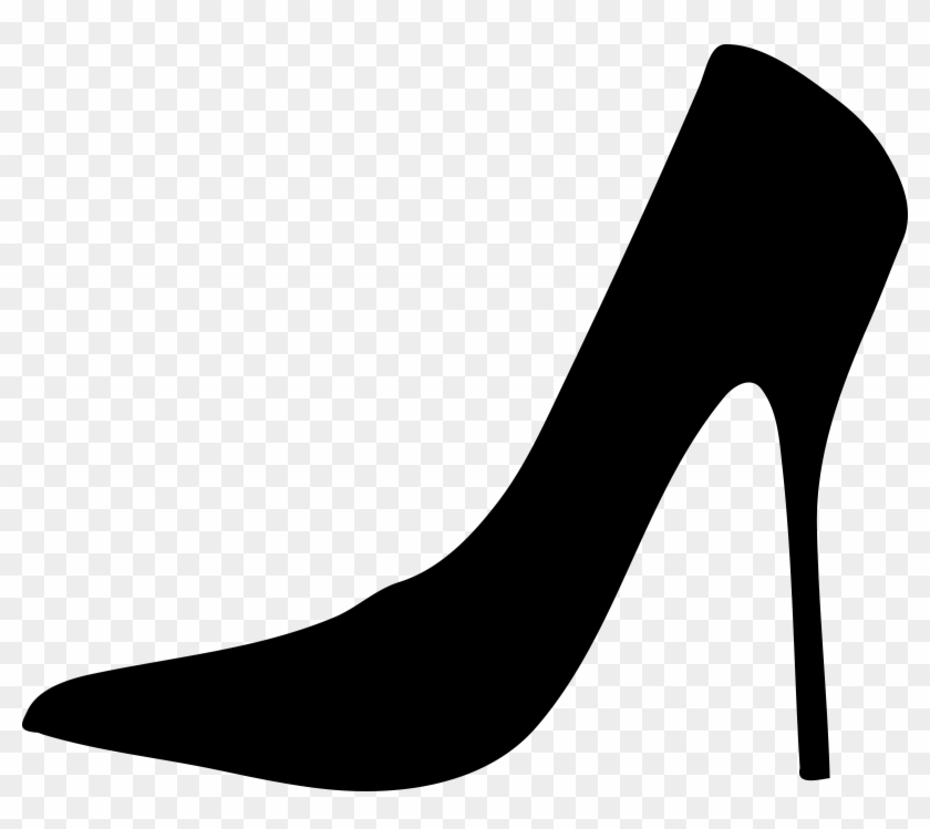 Woman Shoe Silhouette Clipart - Cinderella Shoe Silhouette #849312