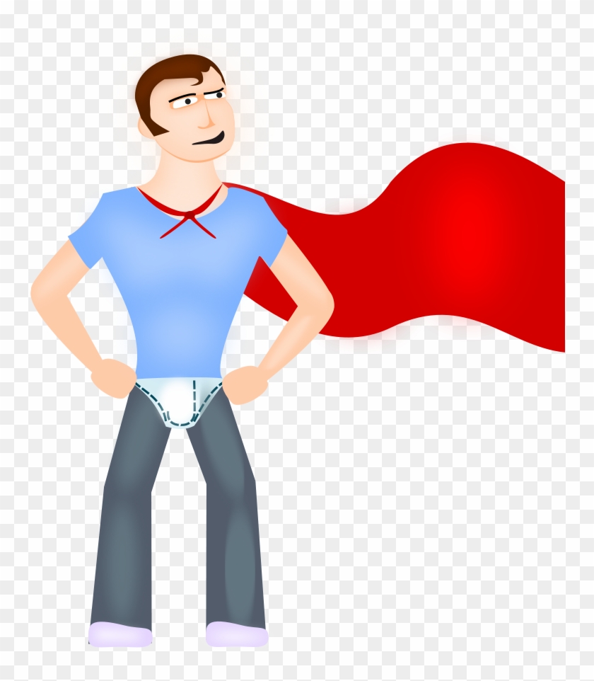 Super Dude Large 900pixel Clipart, Super Dude Design - Cueca Por Cima Da Calça #849460