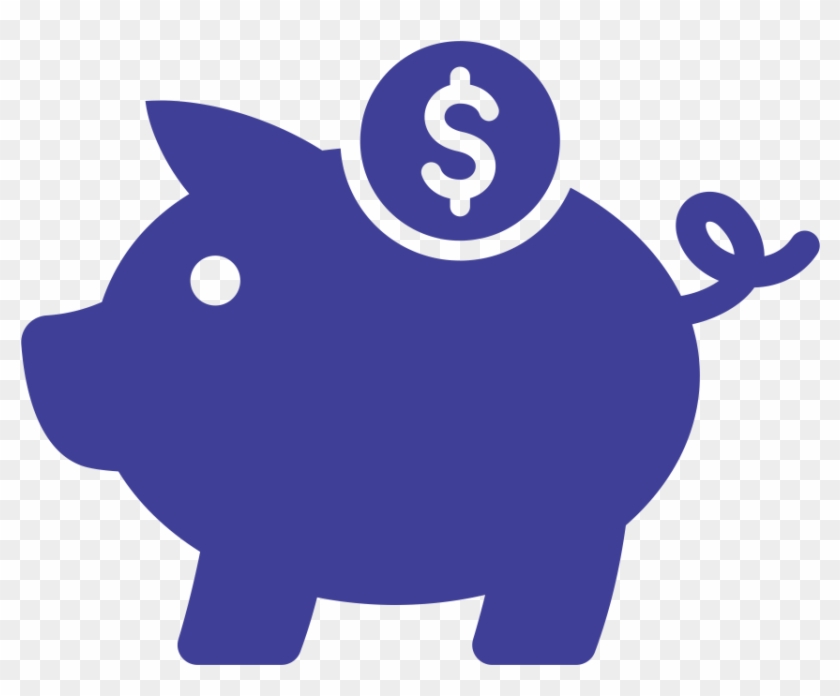 Piggy Bank Saving Money Insurance - Blue Piggy Bank Icon #849492
