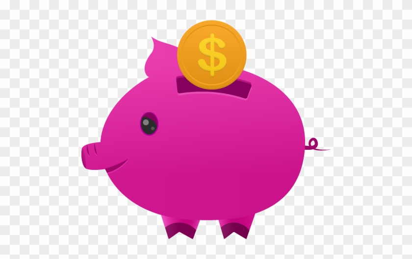 Piggy Bank With Dollar Coins - Piggy Bank Icon Png #849551