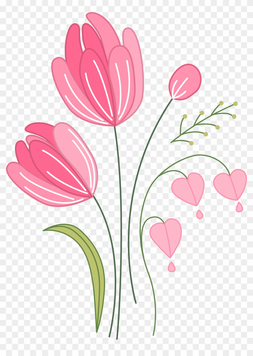 Tulip Euclidean Vector Computer File - Pink Tulips Png #849575