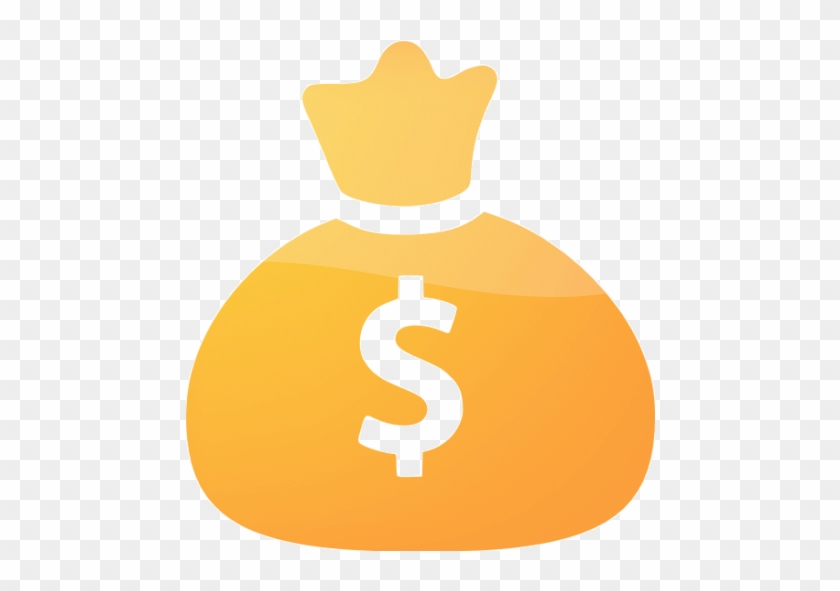 Web 2 Orange 2 Money Bag Icon - Money Bag Icon Png #849587