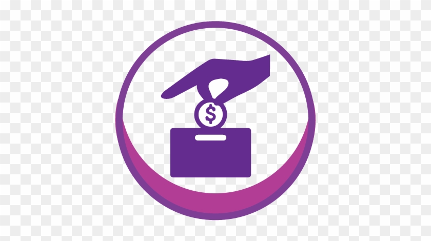 Graphic Of Hand Putting Money In A Donation Box - Donate Icon Red Png #849599