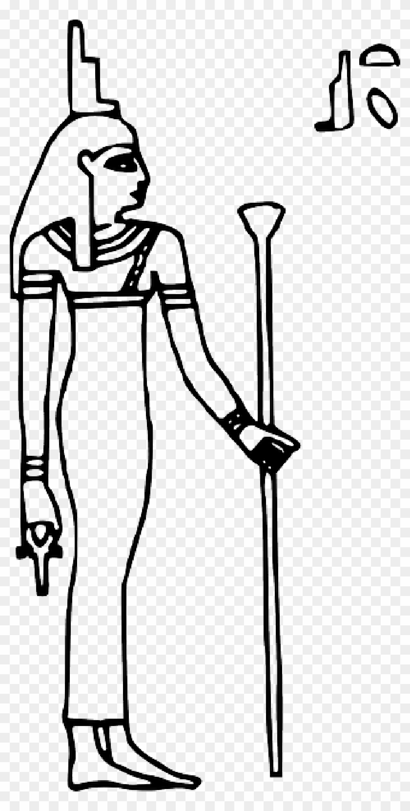 Sign, Outline, Symbol, Queen, Egypt, Goddess, Ancient - Draw Isis Egyptian Goddess #849775