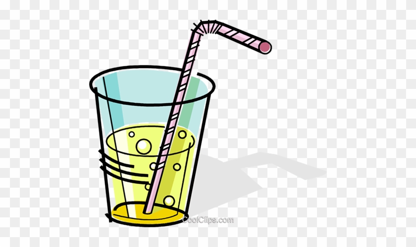 Glass Of Soda With A Straw Royalty Free Vector Clip - Cup With A Straw #849861