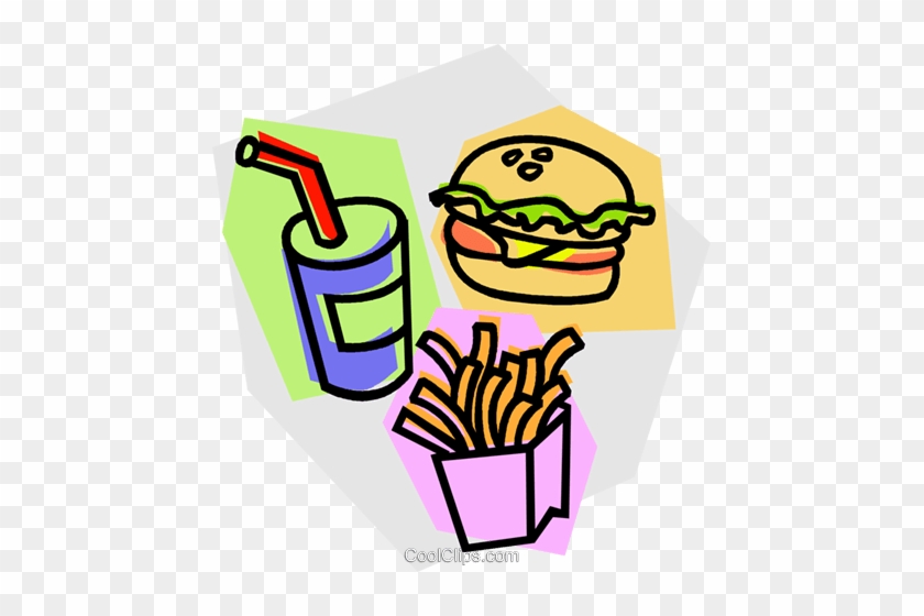 Hamburger, French Fries, Drink Royalty Free Vector - Tying #849892