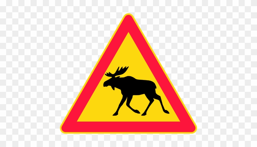 October Means Moose Hunting Starts - Finland Moose Road Sign #850158