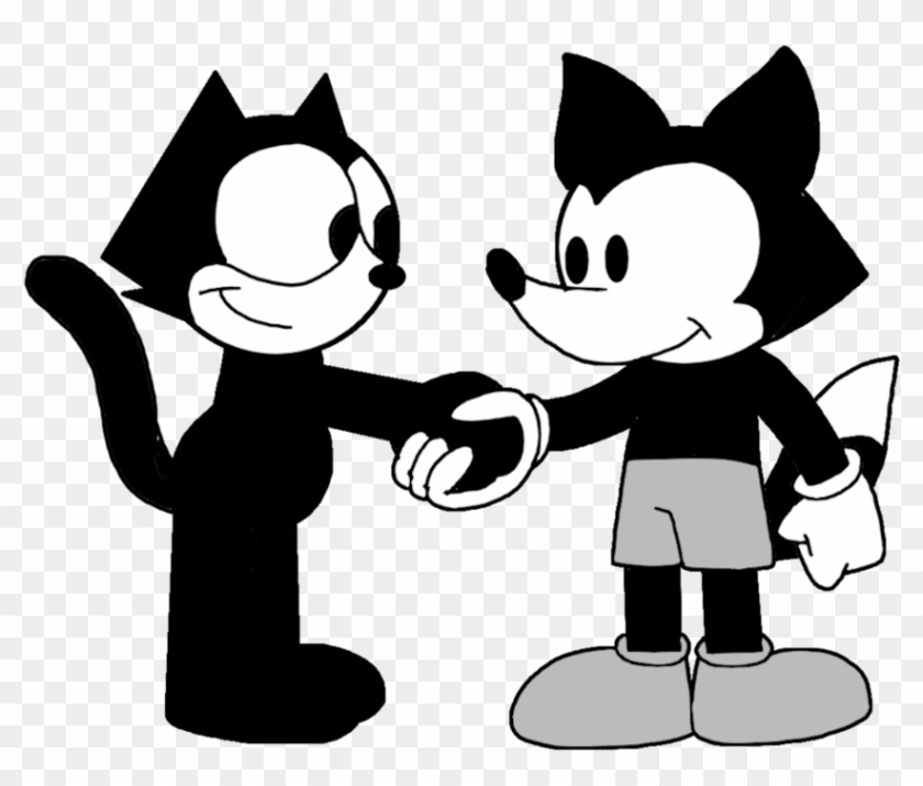 Felix And Foxy Shaking Hands By Marcospower1996 - Felix The Cat Shake Hand #850455
